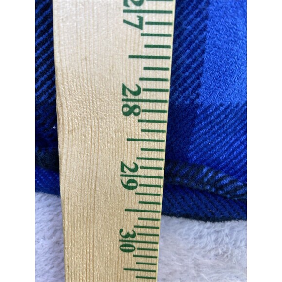 Gander Mountain Heavyweight Flannel Shirt Men's XLT Blue Plaid Cotton Shacket - Picture 4 of 9